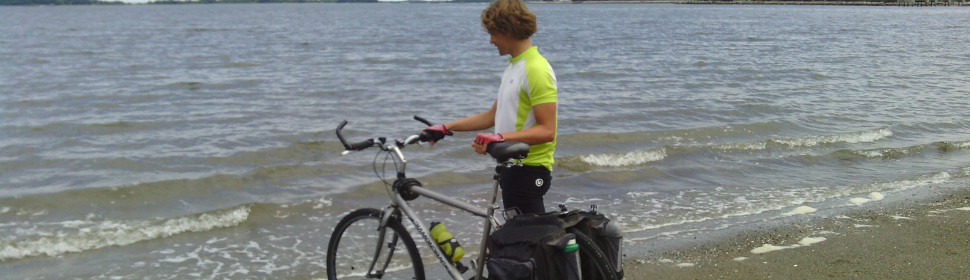 Bicycle reaching Atlantic Ocean