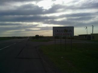 I entered Oklahoma right after taking off this morning.