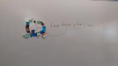Students can't love tape staff, but they can totally tape Ohm's Law!